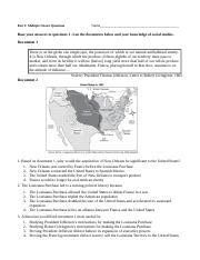 Westward Expansion Test Docx Part I Multiple Choice Questions Name