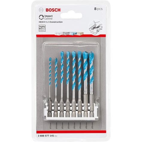 Bosch Impact Control Hex9 Multi Construction 8 Piece Drill Bit Set