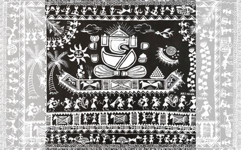 Sree Ganesh Pooja Warli Art 24 X 24 Lupon Gov Ph