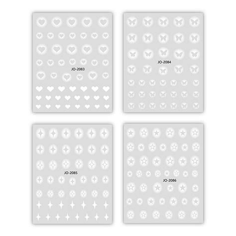 Lovely White Heart Nail Art Transfers Adhesive Stickers Nail Paper