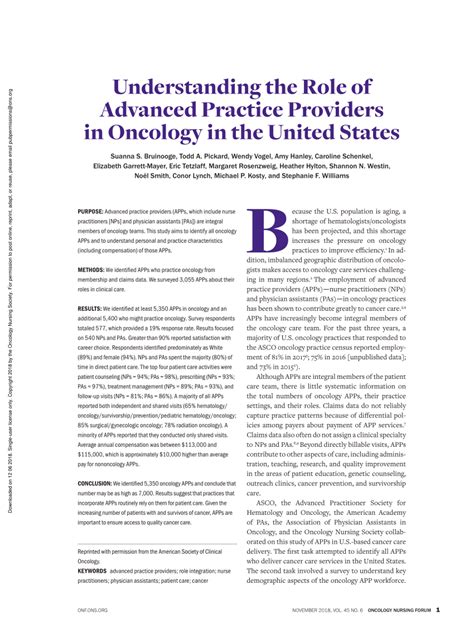 PDF Understanding The Role Of Advanced Practice Providers In Oncology