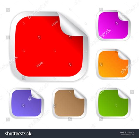 Blank Stickers Collection Vector Illustration Stock Vector Royalty
