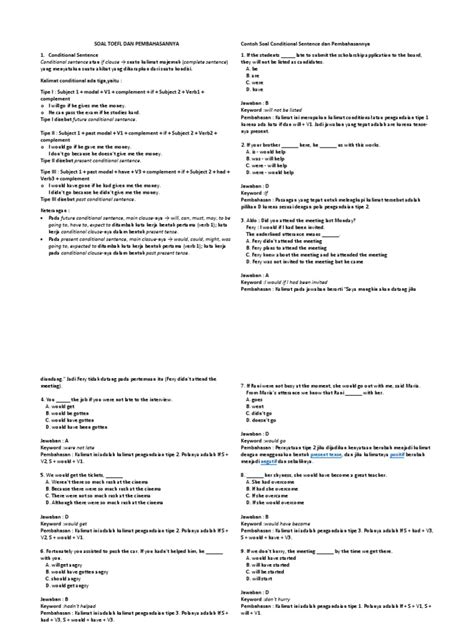 Soal Toefl Dan Pembahasannya Pdf Semantic Units Grammar