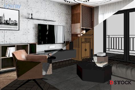 Living room Sketchup - 3D Stock : 3D Models for Professionals