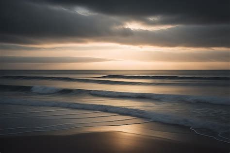 Premium Photo Beautiful Seascape With Stormy Sky Long Exposure Shot