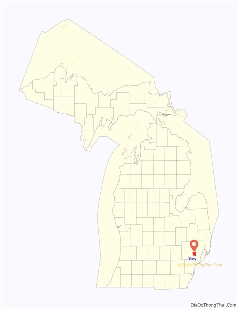 Map of Troy city, Michigan - Thong Thai Real