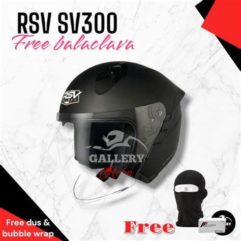 Jual HELM RSV SV300 BLACK DOFF DOUBLE VISOR Shopee Indonesia