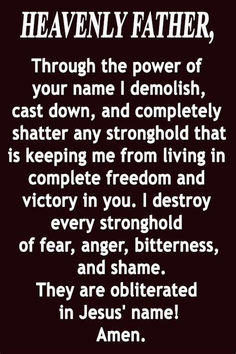 Powerful Prayer To Break Strongholds Inspirational Prayers Prayer