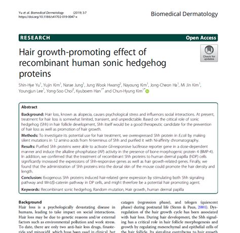 Sonic Hedgehog protein promotes hair-related gene expression