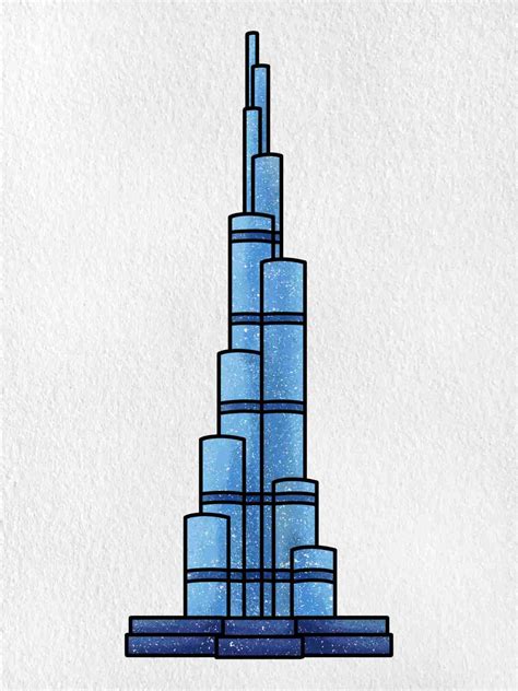 How to Draw Burj Khalifa - HelloArtsy