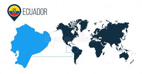 Ecuador Mapa Y Bandera Infographic Ejemplo Detallado Del Vector