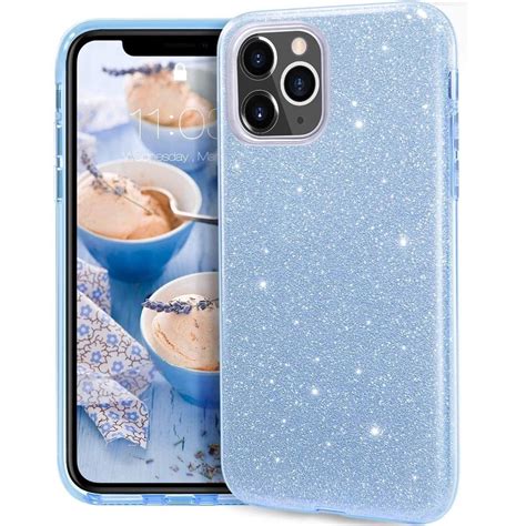 Hoesje Geschikt Voor Iphone Hoesje Glitter Siliconen Blauw