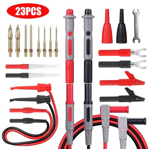 Silicone Multimeter Test Leads Kit Precision Sharp Probes Test Lead