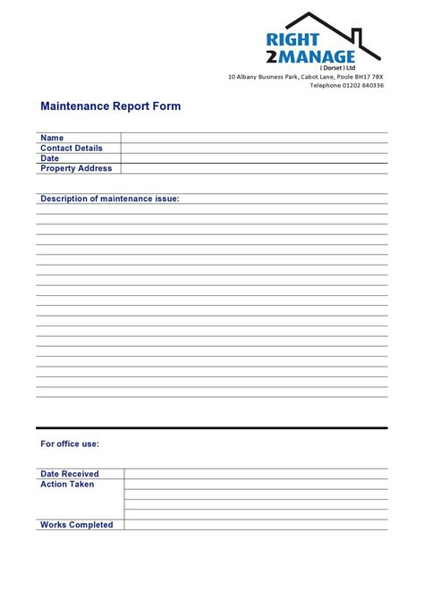 48 Editable Maintenance Report Forms [Word] ᐅ TemplateLab