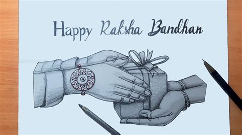 How To Draw Happy Raksha Bandhan For Beginners With Pencil Sketch Easy Step By Step Youtube