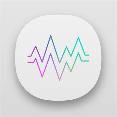 Heart Beat App Icon Ui Ux User Interface Sound And Audio Wave Heart