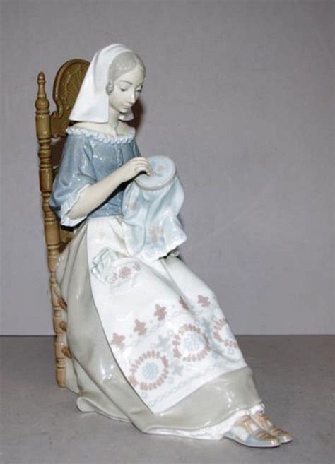 Embroidery Lady By Lladro Lladro And Nao Ceramics