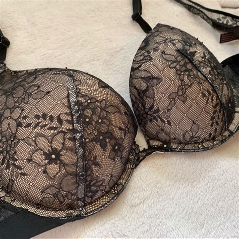 Victorias Secret Black Tan Lace Very Sexy Push Up Gem