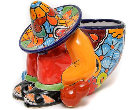 Talavera Tapered Planter Pot Mexican Pottery Hand Painted Home Decor