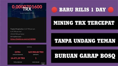 SITUS BARU SEHARI 2021 MINING TRX TERCEPAT TANPA UNDANG TEMAN