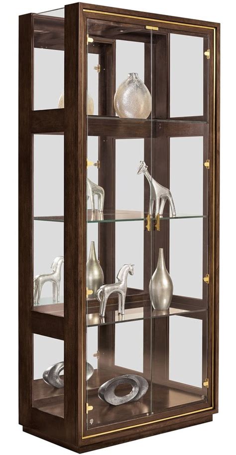 Urban style modern glass door display cabinet