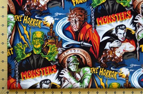 Free Ship Horror Movie Monsters Fabric By The Yard By Xsabbiex