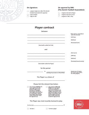 Fillable Online Dbu Player Contract DBU Fax Email Print PdfFiller