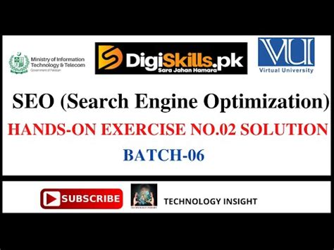 Digiskills Search Engine Optimization SEO Hands On Exercise No 02