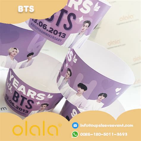 Olalacl Custom Bts Anniversary Event Paper Cup Sleeve