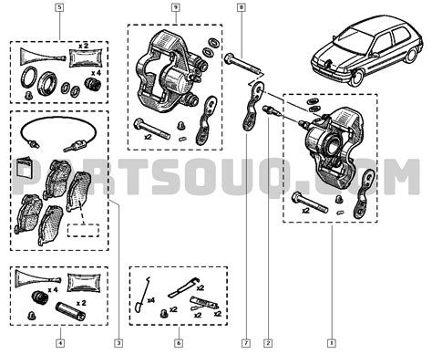 Brake calipers | Renault Clio (phase 1 & 2) 1262 357K | Parts Catalogs | PartSouq