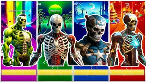 Skeleton Hulk Vs Skeleton Spider Man Vs Skeleton Captain A Vs Skeleton