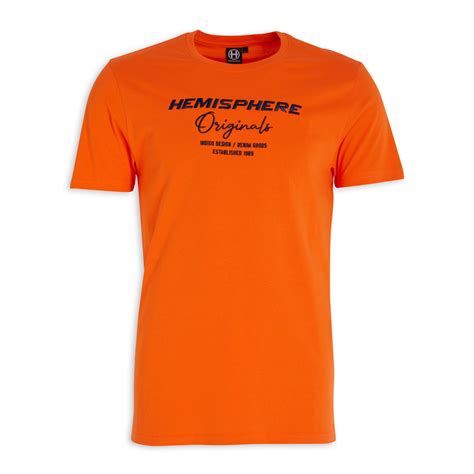 Orange Branded T Shirt Hemisphere