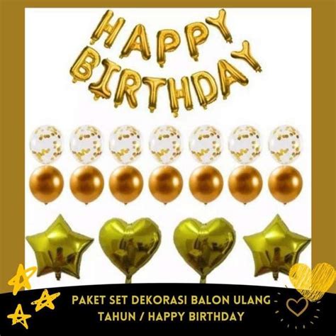 Jual Paket Set Dekorasi Balon Ulang Tahun Happy Birthday Di Seller