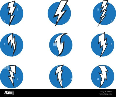 Rayo Rayo Flash Iconos Vectores Imagen Vector De Stock Alamy