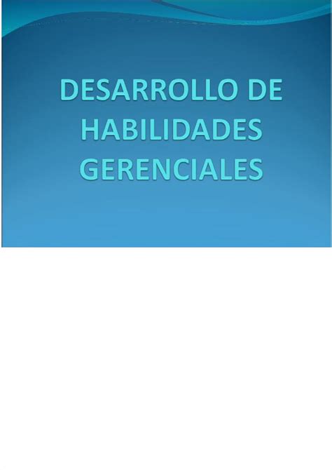 Pdf Desarrollo De Habilidades Gerenciales Dokumen Tips