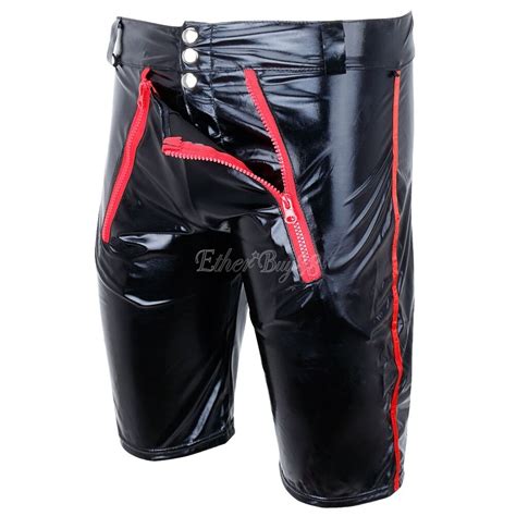 Mens Faux Leather Lingerie Leg Tights Boxer Shorts Wetlook Short Pants Underwear Ebay