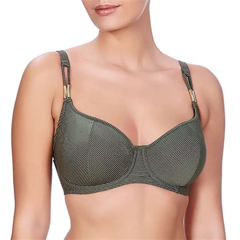 Olive Green Glam Rock Underwired Sweetheart Padded Bikini Top BrandAlley