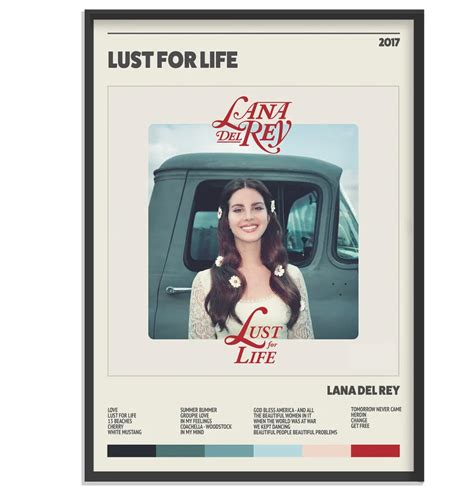 Lana Del Rey Lust For Life Music Poster