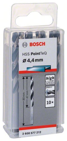 Bosch HSS Spiralna Burgija PointTeQ 4 4 Mm Paket Od 10 Komada 2608577212