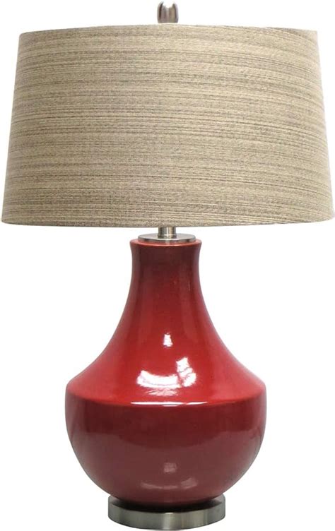 Jeco 285 Inch Red Ceramic Table Lamp