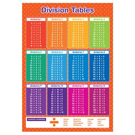 Buy A3 Division Tables Educational Maths Online At Desertcartuae