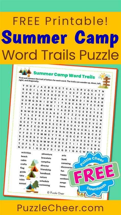 Summer Camp Word Trails Puzzle Puzzle Cheer