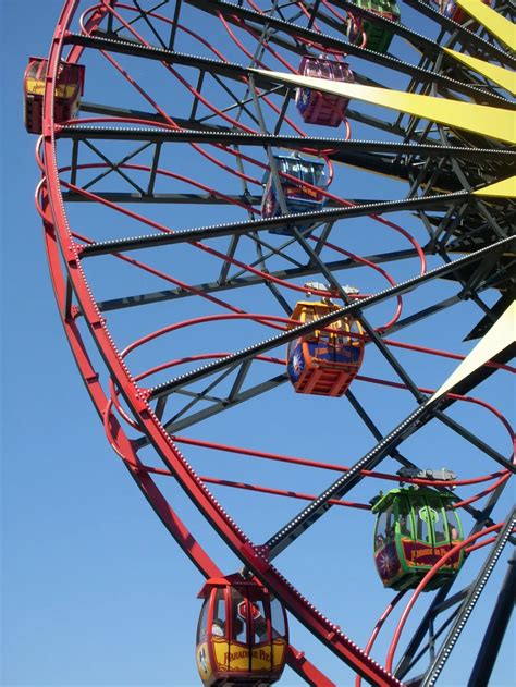 Brightly colored ferris wheel cars in Disney's California Adventure ...