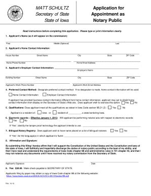 Iowa Notary Application Form Fill Out And Sign Printable