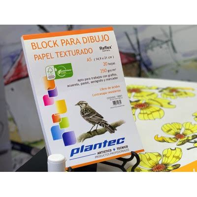 PLANTEC BLOCK PLANTEC P DIBUJO ENCOLADO A5 X 20 HJS 350 GR TEXTURADO