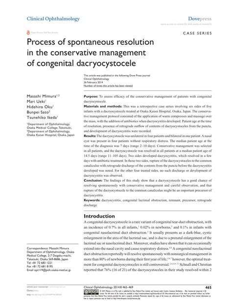 PDF Process Of Spontaneous Resolution In The Conservative Management