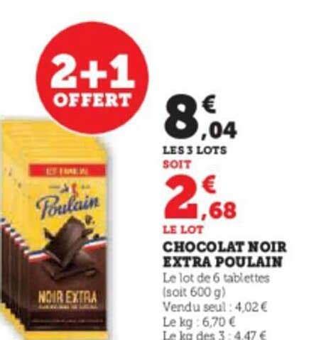 Promo Chocolat Noir Extra Poulain Chez Hyper U Icatalogue Fr