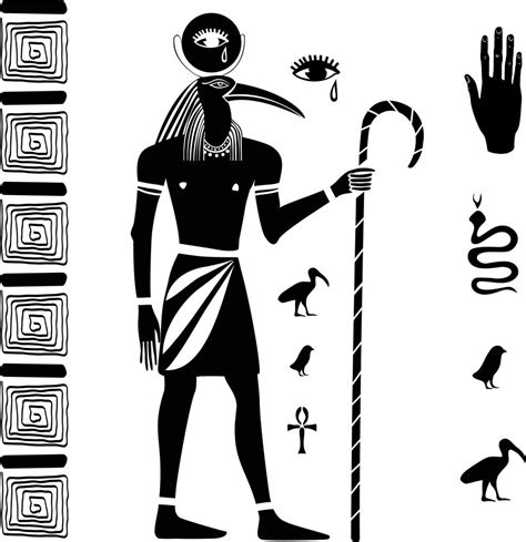 Ancient Egyptian Symbols Egyptian Mythology Kemet Deities Line Art