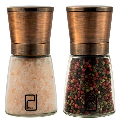 Premium Salt And Pepper Grinder Set Best Copper Stainless Steel For