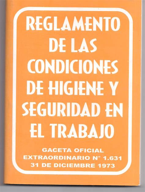 Compremosunlibro Reglamento De Las Condiciones De Higiene Y Seguridad